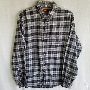 Hawke & Co. Men's Plaid Flannel Long Sleeve Button Down Shirt Size‎ XL Black
